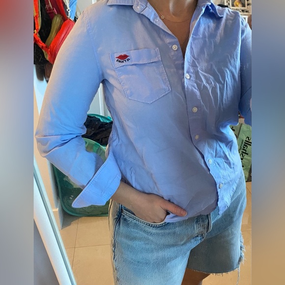 Banana Republic Blue Quinn Boy Fit Button Down - Picture 10 of 10